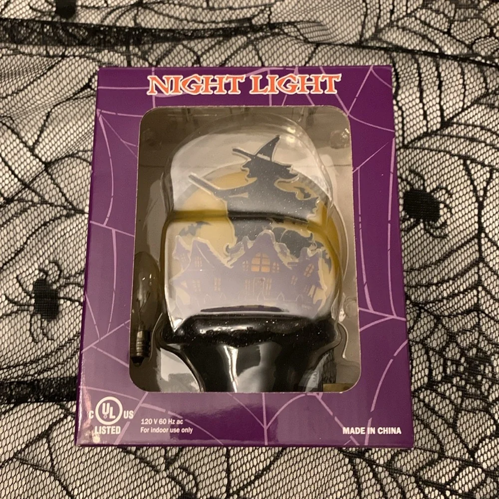 Spider Black Tablecloth or Scarf, 60” Square, Nightlight New in Box
